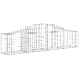vidaXL Gabione mit Hochbogen 200x30x40/60 cm Verzinktes Eisen - Silber