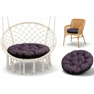 Amazinggirl Hängesessel Kissen Sitzkissen für Hängeschaukel 60 cm - Polster für Hängehöhle Lesesessel Hängestuhl und Papasansessel runde Auflage für Outdoor und Indoor Bordeaux Öko-leinen
