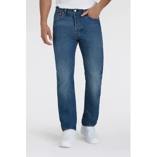 Levi's Straight-Jeans "501 LEVI'S ORIGINAL", Herren, Gr. 33, Länge 34, window pane ltwt, Denim/Jeans, Obermaterial: 100% Baumwolle, normal lang, Jeans Straight-Jeans, mit Markenlabel, Topseller