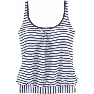 Oversize-Tankini-Top VENICE BEACH "Summer", Damen, Gr. 38, N-Gr, blau (weiß, marine, gestreift), Polyamid, Xtra Life LYCRA, gestreift, Bikini-Oberteile Oversize-Tankini-Top, mit verstellbaren Trägern, Topseller