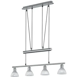 Trio Levisto 4-flg. 80 cm glockenförmig nickel matt, glas alabasterfarbig weiß
