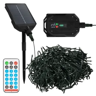 ECD Germany Solar Lichterkette Aussen 11m 560 LEDs Warmweiß, 14,20m, 13 Modi & Timer Solarlichterkette mit