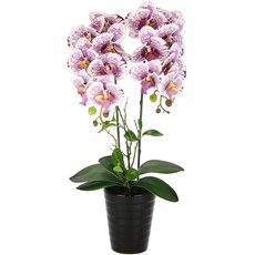Bild Künstliche Orchidee im Topf Phalaenopsis Orchidee Phalaenopsis mit Übertopf Hochzeit Deko Seidenblume Real Touch Blüte Tischgesteck Seidenblume