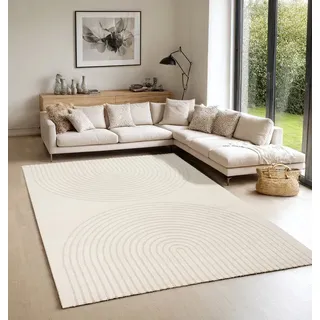 The CarPET »Elisa« rechteckig 12 mm Höhe moderner Wohnzimmer Teppich weicher Flor, beige