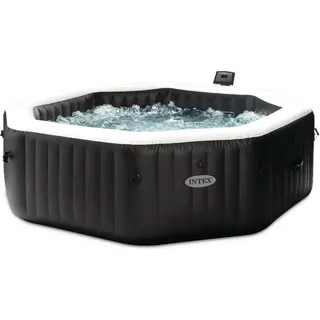 Aufblasbarer Whirlpool, INTEX PureSpa Carbone, 6 Personen, 140 Luftdüsen, 6 Massagedüsen, Inkl. Abdeckung & Bodenmatte
