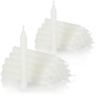 COM-FOUR® 40X Baumkerzen aus Wachs - Weihnachtsbaumkerzen, Christbaumkerzen, Pyramidenkerzen für Weihnachten - Kerzen klein - Ø 11 x 105 mm (40 Stück - weiß)