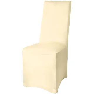 Beautissu Leona Stuhlhusse 95x45cm Creme Stretch Bankett