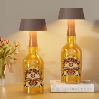 Klighten 2 Stück Led Akku flaschenleuchte Dimmbar Tischleuchte, Flaschenlampe 3000K, Rostrot, IP54 flaschenlicht für Außen/Innen, Tischlampe Kabellose Touch Mit USB-C für Restaurant/Bar, 5000mAh, 3W