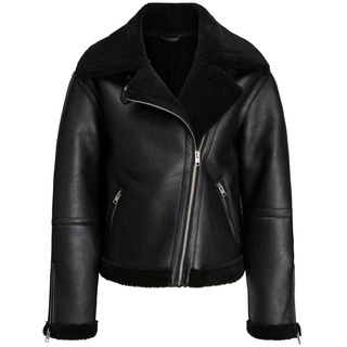 Jack&Jones Damen JXLEE Aviator Faux Shearling JKT OTW SN Jacke, Black, XS