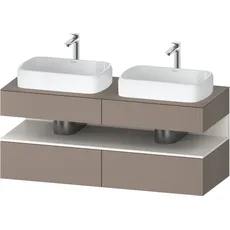 Duravit Qatego Konsolenwaschtischunterbau, 2 Auszüge, 2 Schubkästen, 2 Ausschnitte, 1400x550x600mm, Nische Weiß Supermatt, QA4767084, Farbe: Basalt Matt