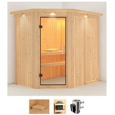 Bild von Sauna »Swantje«, (Set), 3,6-kW-Plug & Play Ofen mit integrierter Steuerung beige