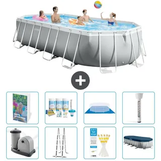 Prism Frame Pool Oval - 610x305x122 cm - 7-teilig S574 - Grau