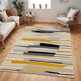 livabliss Atlanta Boho Teppich 120 x 170 cm Beige/Grau