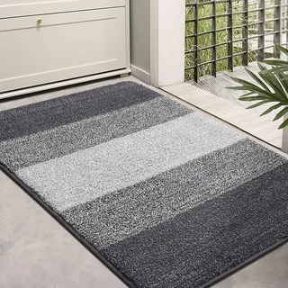 Homaxy Schmutzfangmatte Innen, rutschfeste Fußmatte, Maschinenwaschbare Robust Fussmatte Saugstarke Türmatte für Hund, Eingang, Haustür (60 x 90 cm, Grau)