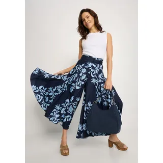 LASCANA Hosenrock mit Alloverdruck, Culotte, glatte bügelfreie Ware, marine, blau bedruckt