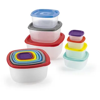 GOURMETmaxx Frischhaltedosen 28-tlg. Set | mehrfarbig inklusive Deckel | stapelbar, gefrier- & spülmaschinengeeignet