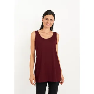 Longtop SEIDEL MODEN, Damen, Gr. 36, rot (bordeaux), Jersey, Obermaterial: 94% Viskose, 6% Elasthan, unifarben, normal hüftbedeckend, Rundhals, Tops Longtop, Sommertop mit Viskose und Stretch - MADE IN GERMANY