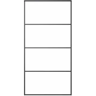 vidaXL Schiebetür ESG Glas und Aluminium rechts 102,5 x 205 cm Schwarz