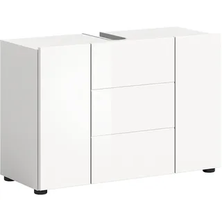 xonox.home Waschbeckenunterschrank Vira 82 x 56 x 34 cm Weiß Hochglanz