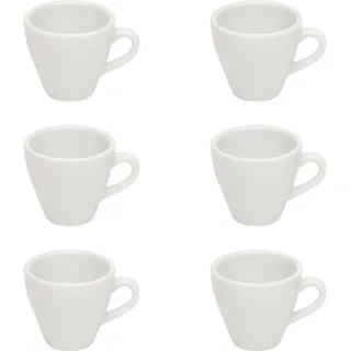 Gastro Spirit - 6er Espresso-Tassen Set - Weiß, 90 ml, Porzellan, dickwandig, spülmaschinenfest, italienisches Design - 6-teiliges Kaffee-Tassen Set