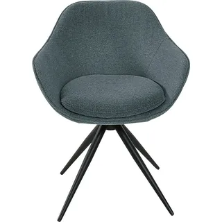 K+W Komfort & Wohnen Drehstuhl K+W KOMFORT & WOHNEN "ZOOM", grün (petrol 51), B:60cm H:83cm T:57cm, Stühle, Drehstuhl, 4-Fuß Drehstuhl mit Gestell aus Metall schwarz Struktur