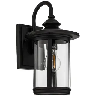 Lindby Wandlampe außen Laterne schwarz, Wandleuchte aussen Aussenleuchte IP23 Außenlampe 1x E27 ohne Leuchtmittel Außenbeleuchtung Hauswand Garten