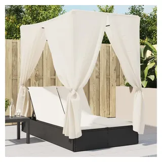 vidaXL Doppel-Sonnenliege 58 x 58 x 28 cm Schwarz