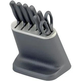 Zyliss Messerblock mit Messer, 8-Teiliges Messerset mit Block und Schere | Japanischer Edelstahl, Rutschfester Boden, Küchenmesser Set mit Kochmesser, Schälmesser, Brotmesser, Santokumesser, Schere