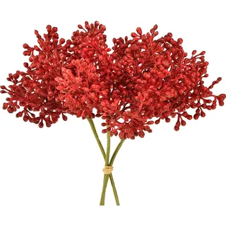 Künstliche Rote Beeren Deko Adventskranz Weihnachtsschmuck 32cm 3er-Bund, 3 Stück - Violett