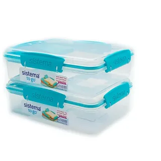 Sistema 2er Pack Lunchbox/Lunch Snack Attack Duo To Go, 975ml - Farbe mint