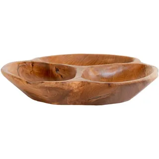 Obstschale , Teakfarben , Holz , Teakholz , massiv , rund , 30x5x30 cm , Real Wood , Geschirr, Schalen & Schüsseln, Obstschalen