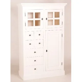 Casa Padrino Shabby Chic Landhaus Stil Schrank Buffetschrank Weiß mit vielen Schubladen - Schrank Esszimmer - Weiß
