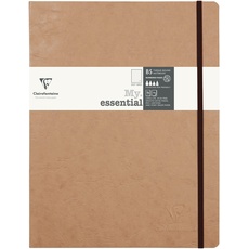 Clairefontaine 79443C - Notizbuch My.Essential Age Bag, Format B5 (19x25 cm), mit Fadenbindung, 96 Blatt nummeriert, dot/punktkariert, Papier elfenbein 90g, Beige, 1 Stück