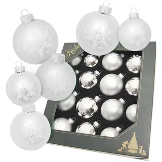 Krebs Glas Lauscha Krebs Lauscha Schneeflocke silberfarben« Weihnachtsdeko, Christbaumschmuck, Christbaumkugeln aus Glas, silberfarben