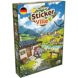 Asmodee, Cozy Stickerville, Nominiert zum Spiel des Jahres 2026, Deutsch | Kooperatives Familienspiel, Cozy-Game mit charmantem Stadt-Thema für 1-6 Spieler, 30-60 Minuten, Brettspiel ab 8 Jahren
