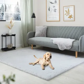 OTTO home Hochflor-Teppich »Lugano« rechteckig 30 mm Höhe Kunstfell, Uni Farben, sehr weich & kuschelig,