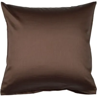 JANINE Kissenbezug Colors Mako Satin 80 x 80 cm Braun