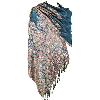 Achillea Damen Achi23 Pashmina-Schal, stahlblau, 28" W x 76" L