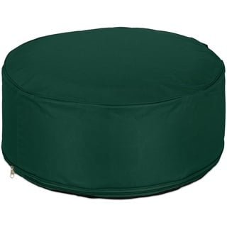 Relaxdays aufblasbarer Hocker, Outdoor Pouf für Garten, Balkon, Camping, Sitzhocker rund, HxD: 26x56 cm, Sitzpouf, grün