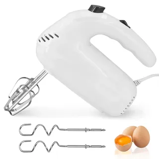 Handmixer Elektrisch 200W, Handrührgerät 5 Geschwindigkeiten, Mixer Handrührer mit 4 Rührbesen, Schneebesen Elektrisch für Eier, Sahne, Teig, Haushaltsgeräte Küche
