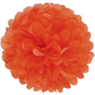 JZK 10 x Pompoms Pompons, 25cm Durchmesser, Seidenpapier blume Dekoration für Wohnzimmer Hochzeit Geburtstag Babyparty Kinder Party Weihnachten Silvester, Orange