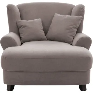 Home Affaire Relaxsessel Oase Mikrofaser 120 x 101 x 142 cm grau mit 2 Zierkissen