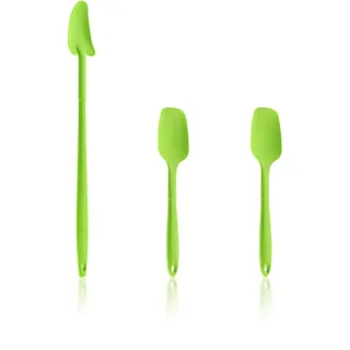 Kochblume Geizhals Set, Restelöffel, Flexlöffel S | Premium Premium-Silikon & BPA freimit Edelstahlkern | In der bunten Box (Limette, 3er Set)