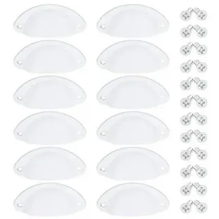 Retro-Ironische Schelpgrepen - 12 Stück - 8,1 * 3,4 cm - mit Schrauben - Küchenretrogrepen - Hausdeko Accessoires - Weiß