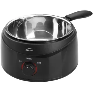 Lacor - 69317 - Maria Bath, Chocolatera, to Melt Chocolate, Elektro-Container mit abnehmbarem Edelstahl Eimer, Kapazität 1 Liter, Maße: 16cm, Tiefe 7cm, 70W, Schwarz