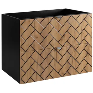 RODAN | Waschbeckunterschrank 80 cm - Braun Matt - Badezimmerschränke - Badmöbel - Waschbecken Unterschränke - Ohne Platte - Braun