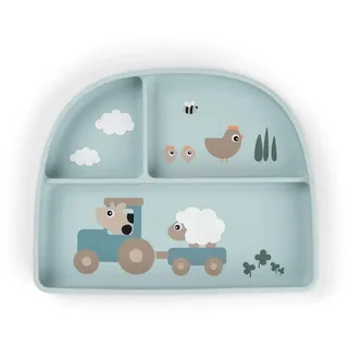 Done By Deer Stick & Stay Tiny Farm Geteilter Teller - Blue - One Size