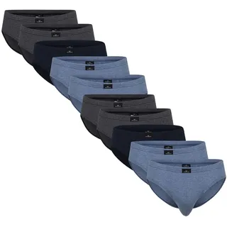 Slip GÖTZBURG "Slip 10er Pack", Herren, Gr. XXL, blau (blau, grau), Obermaterial: 100% Baumwolle CO., Unterhosen Slip