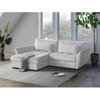 Ecksofa CAFU L - Wohnlandschaft Polstersofa Polstercouch (Creme - LOUIS 661) LINKE SEITE - Creme
