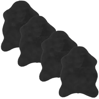 Astra Dekofell Elda , Schwarz , Textil , 55x80 cm , Oeko-Tex® Standard 100 , Teppiche und Böden, Teppiche, Schaffelle & Kuhfelle
